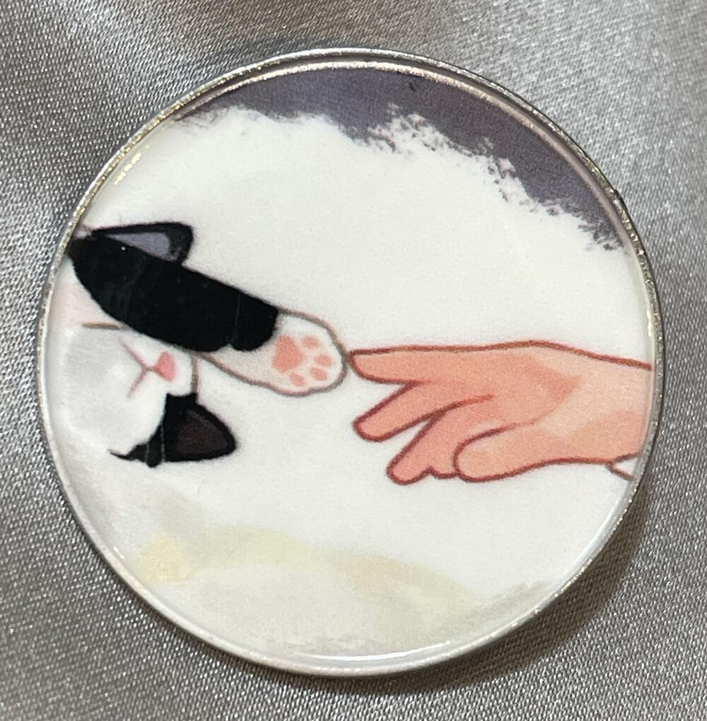 NWOT Tuxedo Cat Paw Brooch Lapel Pin Michaelangelo Sistine Chapel Style Vatican